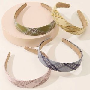 Set of 4 Plaid Headbands